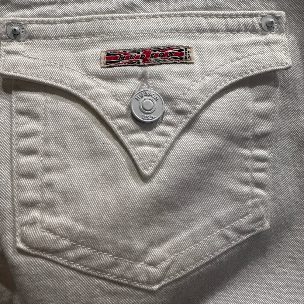 NWT Hudson Signature 19” Leg White Bootcut 98% Cotton Denim Jeans Size 27 - Picture 6 of 11
